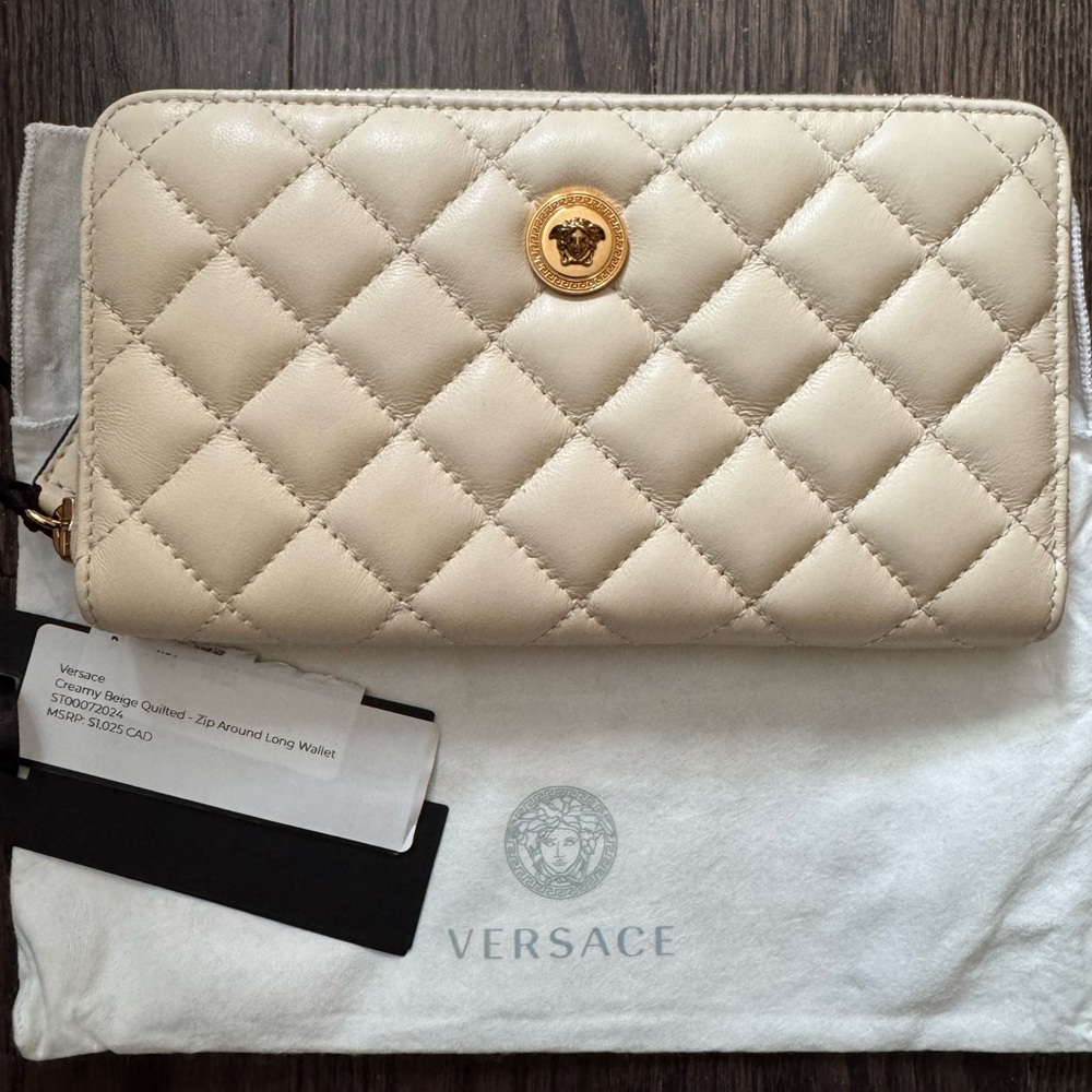 Versace zip around long wallet